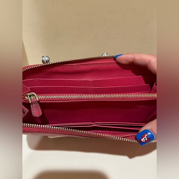 Prada Pink Saffiano Long Zip Wallet - Picture 7 of 13